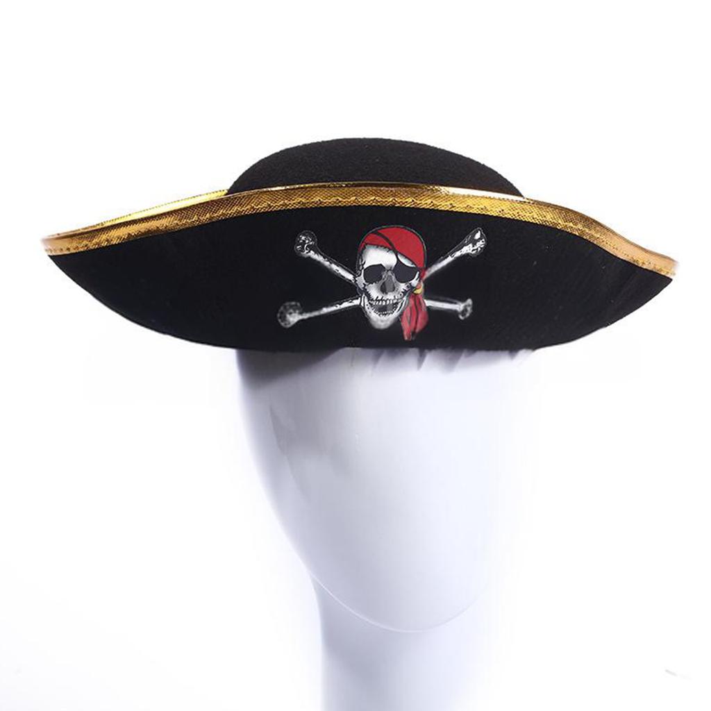 Пиратская шляпа для сценического шоу, для косплей-вечеринки, треуголка, шляпа для вечеринки на Хэллоуин, пиратский костюм для ролевых игр