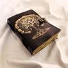 Golden Tree Printed Leather Dairy, Leather Journal, Wedding Gift, 200 Deckle Page Dream Journal, Notebook, Travel Dairy, Personalized Gift.