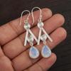Серьги из цельного серебра 925 пробы с молочным опалом, серьги с драгоценными камнями ручной работы, подарки жене, абсолютно новые серьги