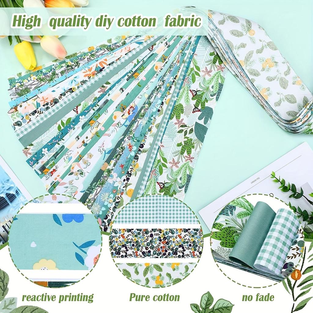 40Pcs Floral Printed Quilting Fabric Cotton Craft DIY Handmade Doll Clothes Fabric Precut
