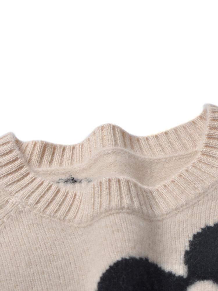 Женский кашемировый свитер Qinghe Cashmere 30% Кашемир 70% Шерсть Осенне-зимний кашемировый пуловер Мягкий и теплый