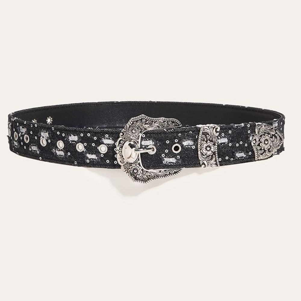 Korean Style Metal Buckle Belts Y2k Vintage Wide Belt Personality Retro Jeans Belt  Women