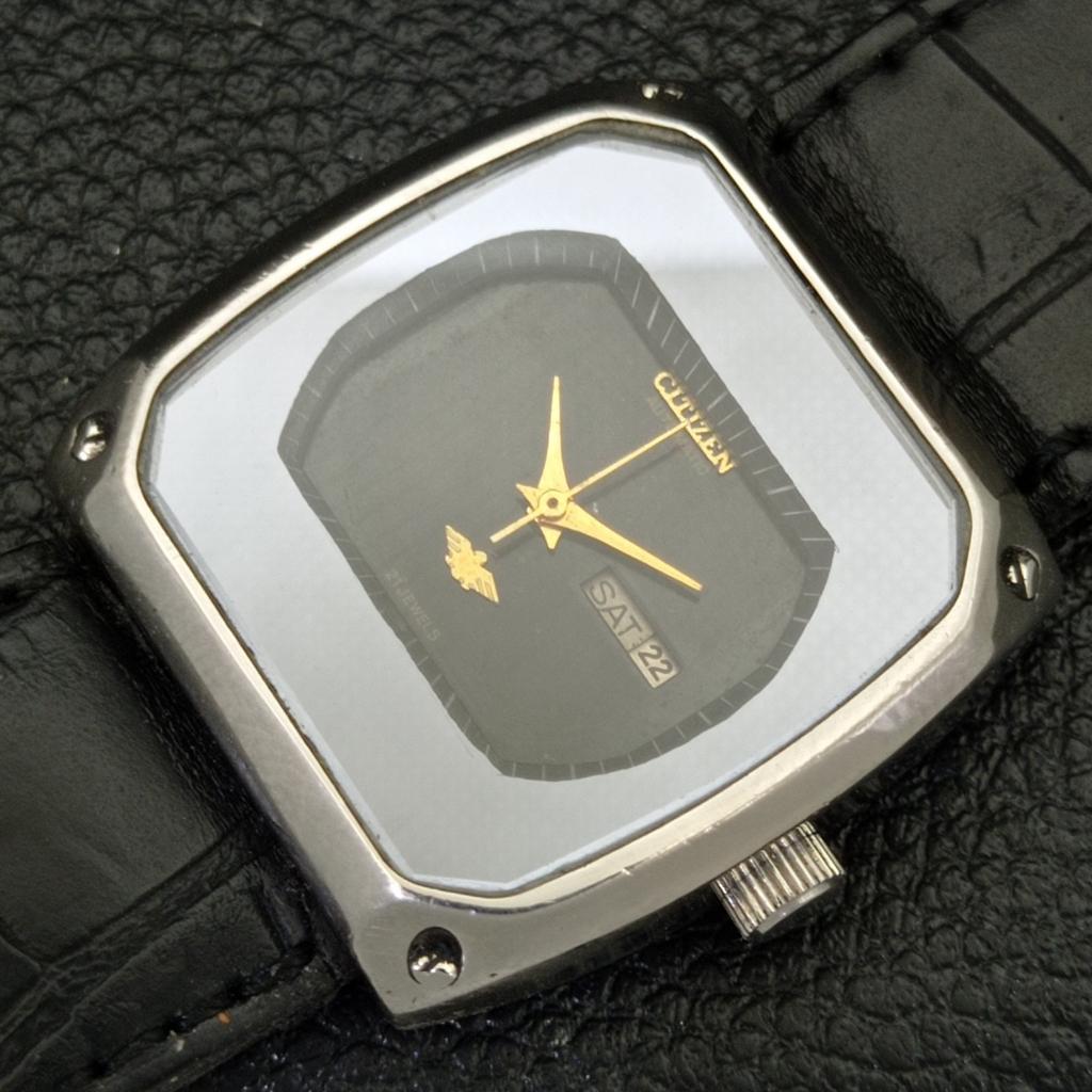 USED JAPAN CITIZEN AUTOMATIC BOY DAY&DATE ORIGINAL DIAL WATCH A432218-2 R110-a432218