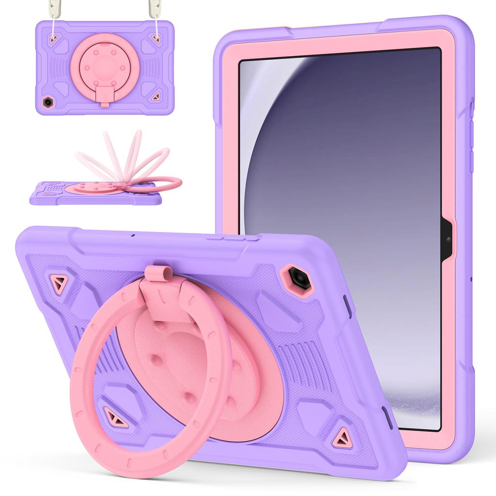 Tablet Case For Samsung Galaxy Tab A9+ / Tab A11+ Kickstand Space Planet PC + Silicone Tablet Cover with Shoulder Strap