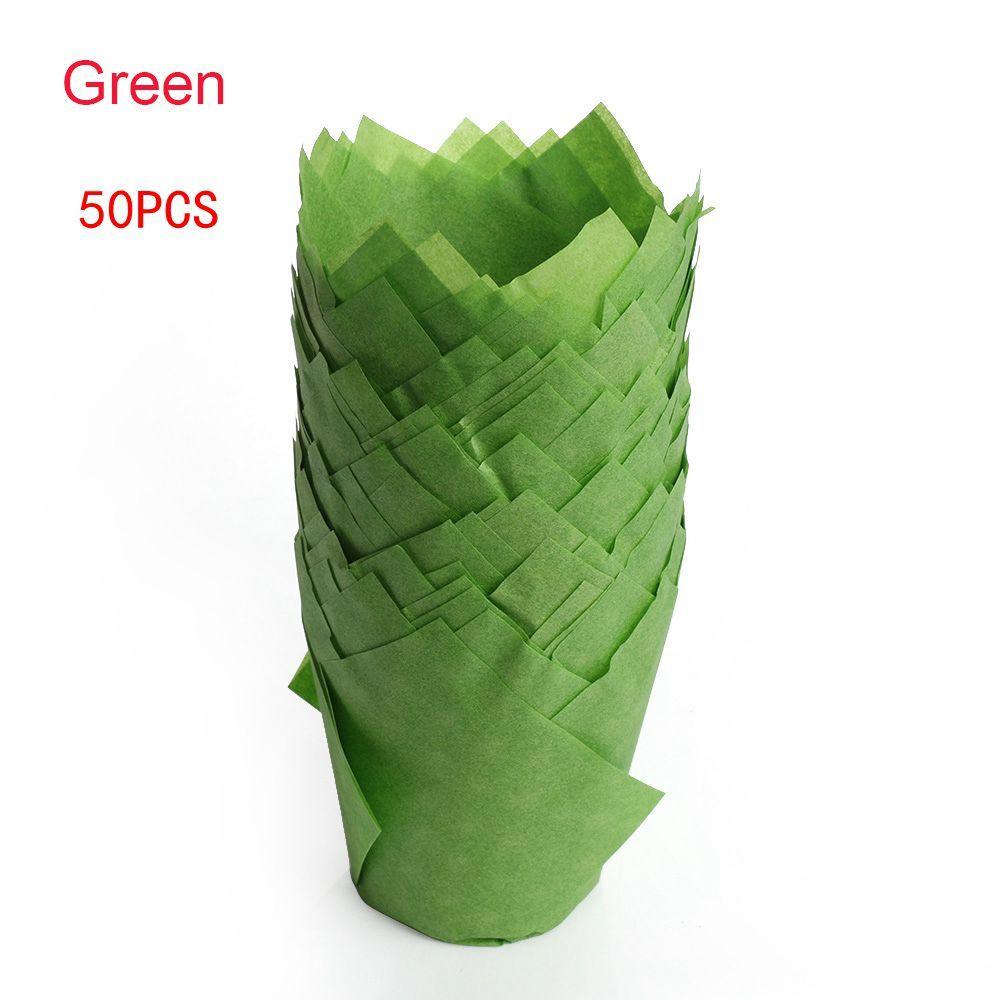 50pcs Wedding Bakeware Grease-proof Baking Paper Muffin Cup Wrapper Cupcake Liner