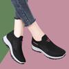Comfortable Non-Slip Walking Shoes for Middle-Aged Women - Soft Sole for Fatigue-Free Travel, Black Casual Sneakers