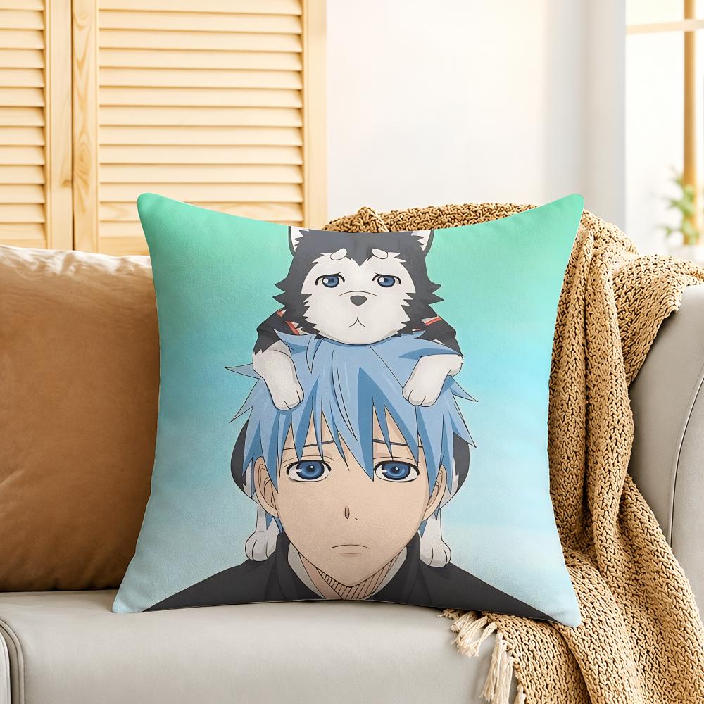 KKuroko Basketball Anime Cushion Cover Silky Short Plush Invisible Zipper Dustproof Sofa Pillow Case For Home Decor