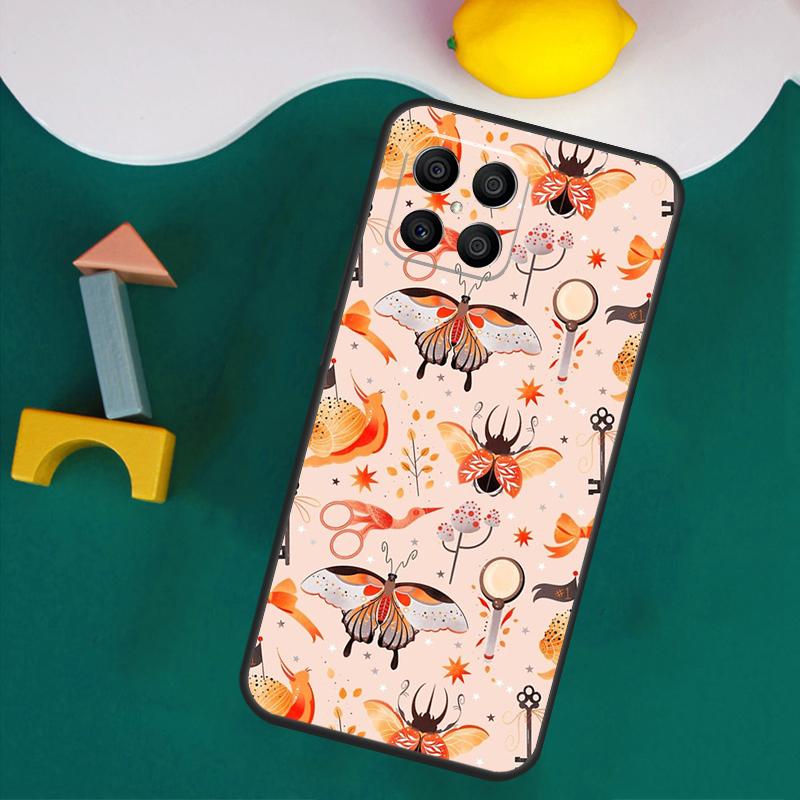 Коттеджкор Лягушка Гриб Луна Ведьминский Чехол Для Honor Magic 7 Pro 5 6 Lite Honor 200 Pro 50 70 90 X9a X8a X8 X9 X8b X9b X9c Обложка