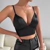 Women's Street Sexy Neckless Solid Colour Low Cut Camisole Hottie Backless Tank Top