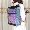 Fashion Hipster Oversized Backpack Black Phantom Luminous Rhombus Handheld Backpack For Women