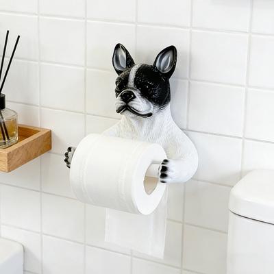 Милый держатель для туалетной бумаги в виде собаки 3D Диспенсер в форме собаки Держатель для рулона туалетной бумаги Собака Экономия места Декоративный Настенный держатель для рулонов