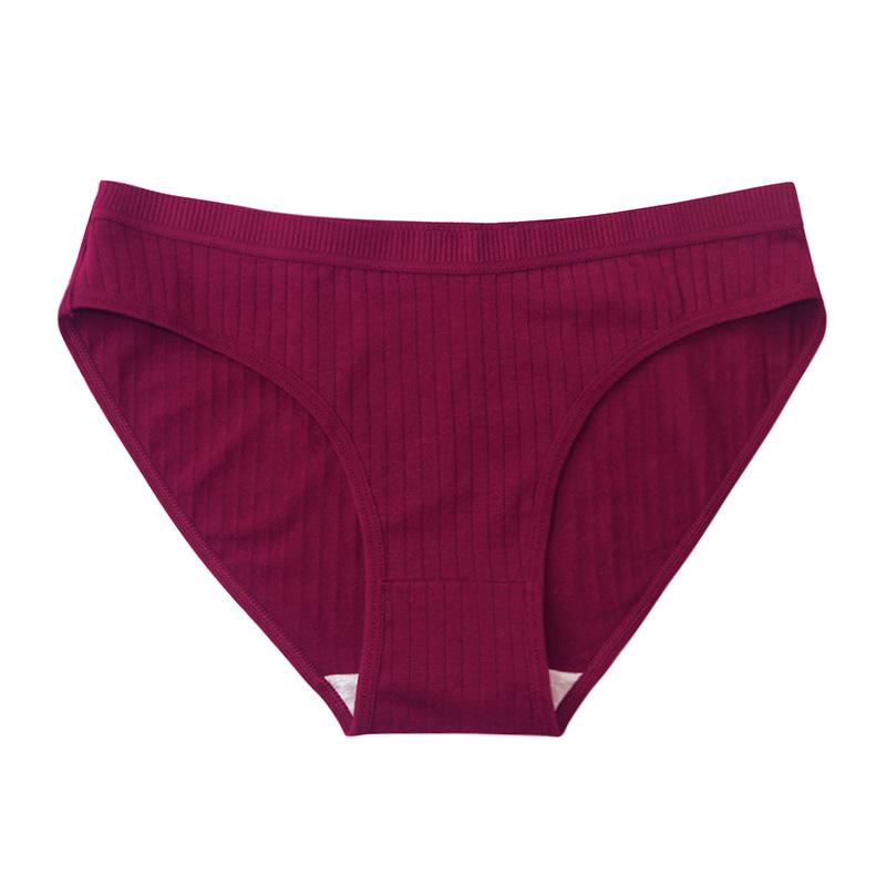 Women's Plus Size Mid-Waist Pure Cotton Solid Color European & American Style Triangle Panties
