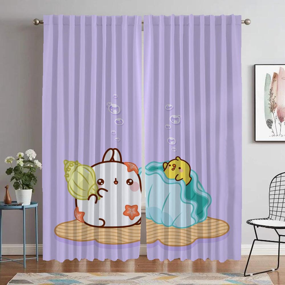 Кухонные шторы для спальни Molang, занавески для гостиной, перегородки для украшения Хэллоуина, противомоскитные шторы, 2 шт., оттенки