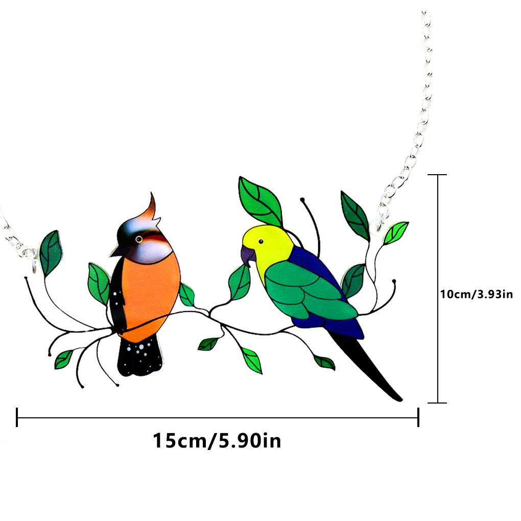 Window Panel Hanging Fowl Shape Window Panel Acrylic Decoration Home Wall Pendant with Lanyard