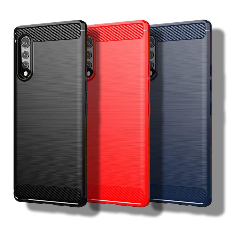 Для LG Velvet Case Для LG Velvet Cover 6.8 дюймовый углеродное волокно противоударный силиконовый бампер для LG Velvet Fundas