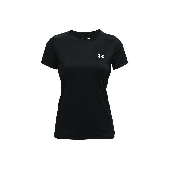 Under Armour Футболка Velocity Solid Crew с принтом логотипа, компрессионная, с коротким рукавом, женская, черная 1298706-001