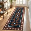 Runner Rug Corridor Carpet Boho Checkered Rugs Geometric Washable Kitchen Mat Low Pile Plaid Bedroom Floor Throw Carpets