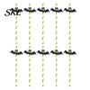 Eco-friendly Drink Straws 10PCS Disposable Paper Straws, with Halloween Theme Decorative Patterns, Odorless Thickened Drinking Striped for Cocktails