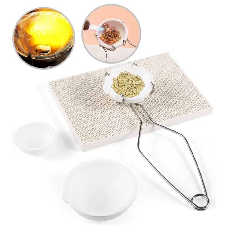 Набор из 5 кварцевых тиглей для плавки, паяльная доска, оборудование для плавки серебра, набор для изготовления ювелирных изделий для любителей рукоделия