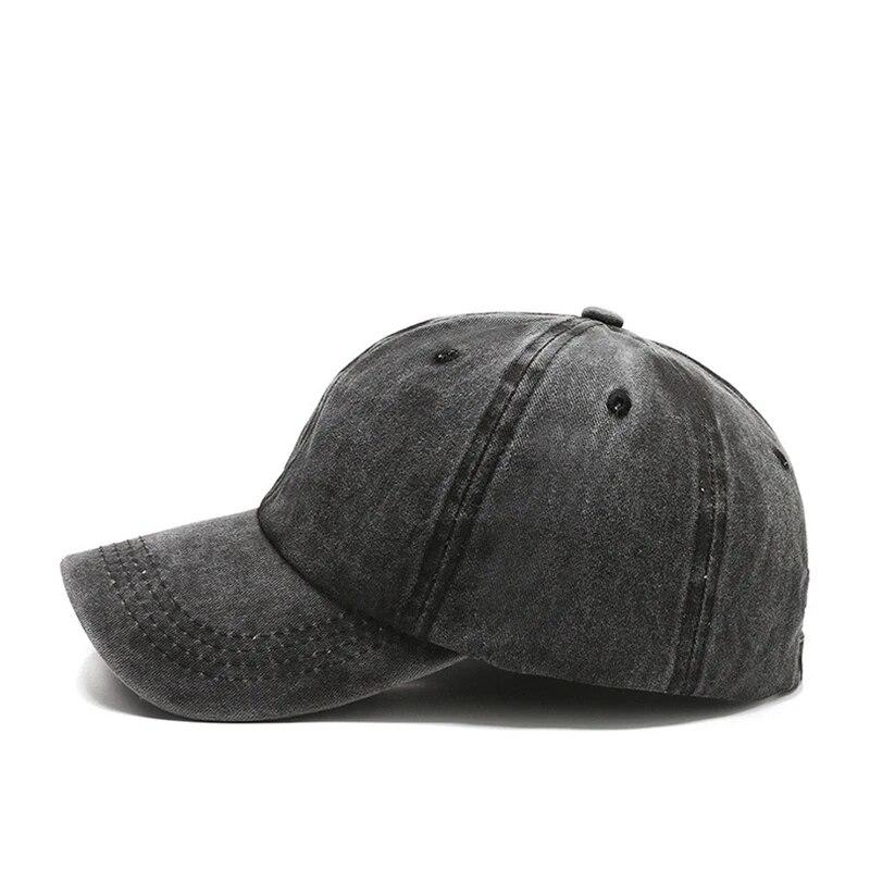 Hat Men's Washed Coated Baseball Cap Color Tile Korean Version Simple Dome Cap Solid Color Sports Sun Hat