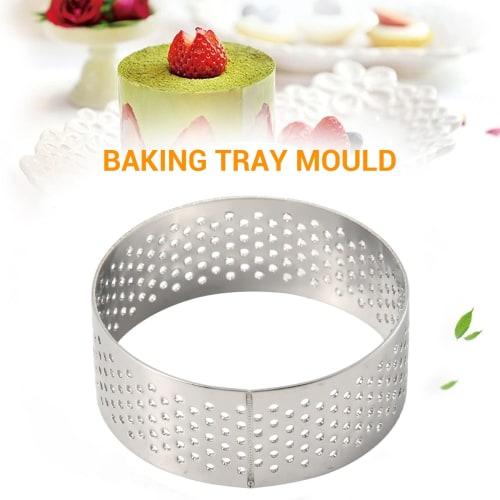 Haskoss 10-Pack 5cm Round Small Tart Pans, Heat-Resistant Stainless Steel Tart Rings, Cake Rings, Cake Molds/Round Cake Baking Tools, Heat-Resistant P