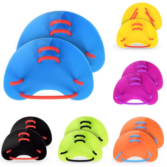 1 Pair Swimming Paddles Non-slip Adjustable Good Elasticity Soft Environmental Protection Training Correction