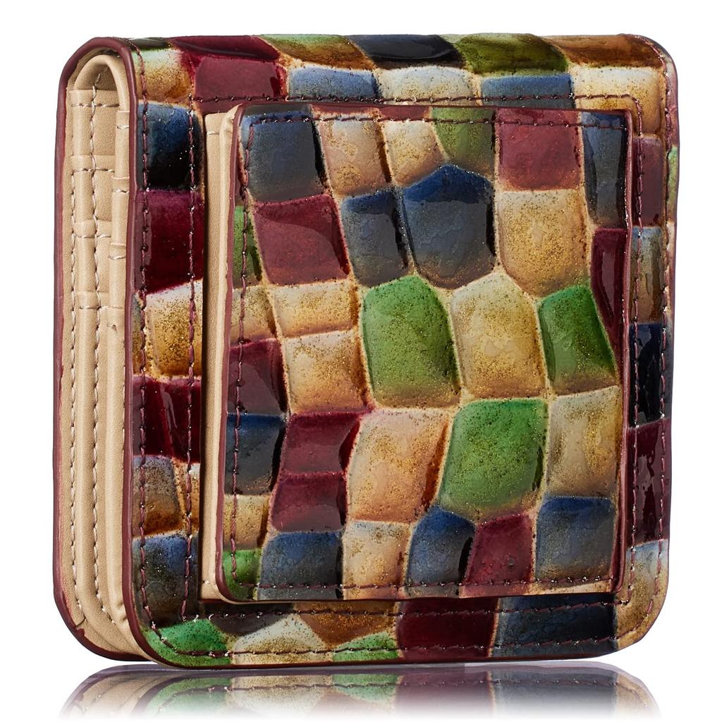 Итальянская жизнь натуральная коровья кожа le murrine мини-портмоне с двумя сгибами Элегантный и легкий вес всего Содержит карман для купюр и станет отличным В коробке [VOICE] женский