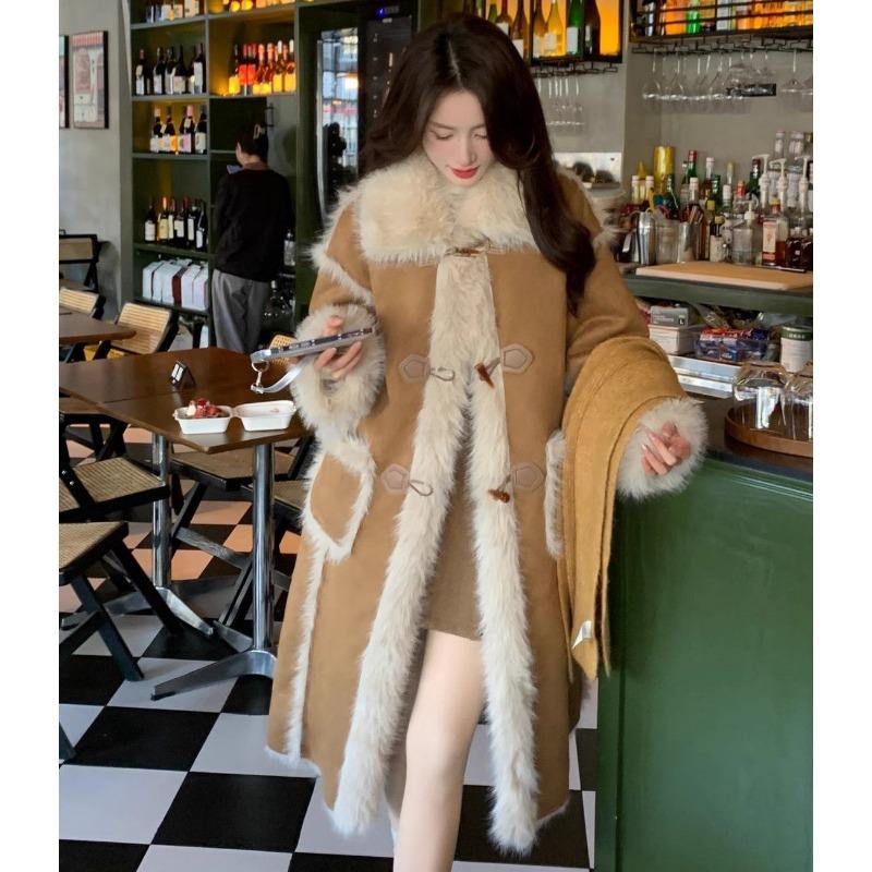 Luxury Faux Fur Coat Women Winter Warm Long Plush Jacket High Quality Fleece Lined Outerwear