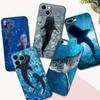 Black Tpu Case for Iphone 5 5s Se 2020 6 6s 7 8 Plus X 10 XR XS 11 12 13 Mini Pro MAX Back Cover Whale Shark