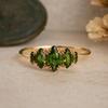 Свадьба Помолвка Юбилей Обещание Подарок – Темно-зеленый турмалин Вечное кольцо, Огранка «маркиза» Камень октября Роскошное кольцо для женщин