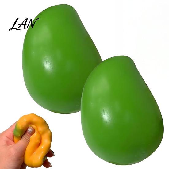 Interactive Sensory Toy Crunchy Mango Squeeze Stress Ball, Color Changing Fidget with Crisp Tactile Reliever Sound, High Elastic Decompression