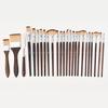 26Pcs Nylon Paint Brush Set Watercolor Acrylic Paint Brushes with Flat Round Fan Shapes Portable Paintbrush Kit for Students Artists Oil Painting
