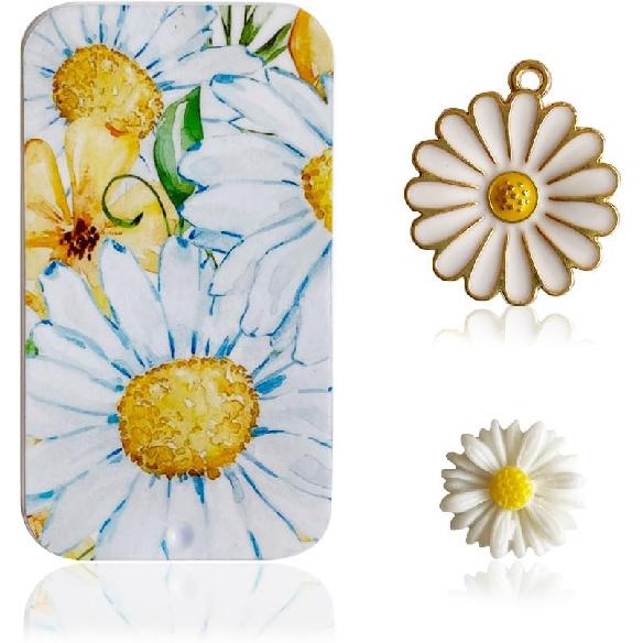 Dasiy Magnetic Needle Case Sewing Storage Box and Floral Needle Minder for Cross Stitch Embroidery Needlepoint Accessories