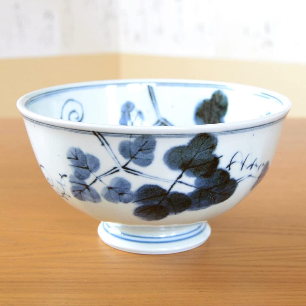 Миска для лапши Light Noodle Bowl Arita Hasami Indigo Dyed Ivy Многоцелевая миска, Легкая, Керамика, Стильная, Миска, Миска, Столовые приборы, Миска, Изделия, Изделия, Живопись,