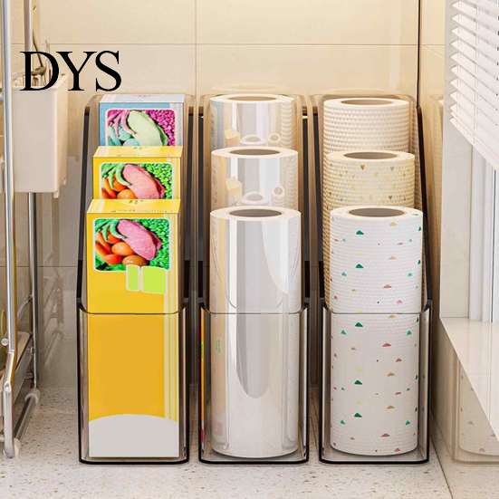 Desktop Storage Organizer Kitchen Cling Film Organizer, Space Saving Durable Box, Large Small Item Holder Capacity Vertical Bin, for Food Foil