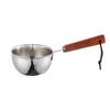 Stainless Steel Oil Pot with Wooden Handle 120ml/200ml Spilled Mini Soup Milk Pot Scalding-proof Kitchen Gadget Cook Accessories