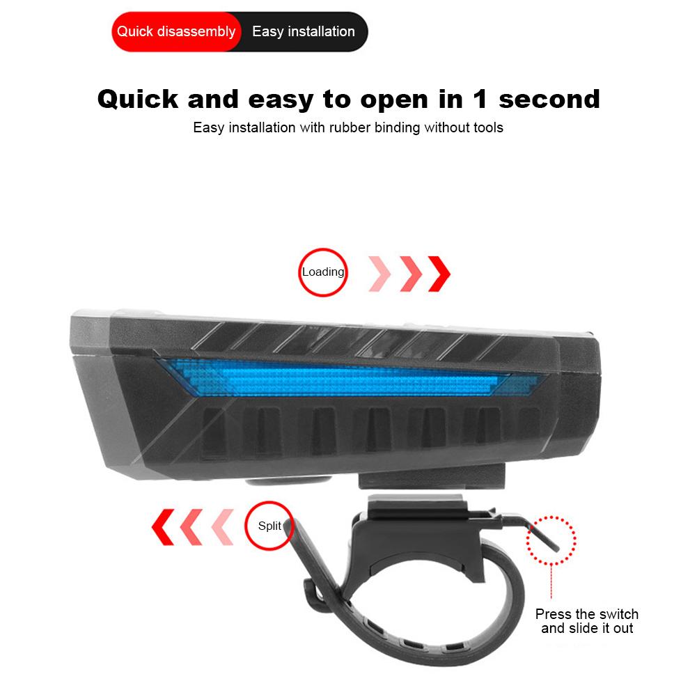 Велосипедная фара на солнечной энергии со звуковым сигналом 130 дБ, светодиодный велосипедный фонарь, индикация заряда, дальний свет, велосипедный фонарик, велосипедные аксессуары