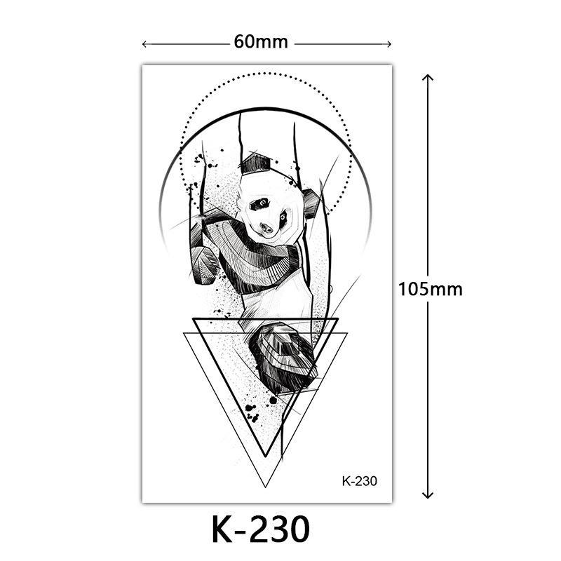English Letter & Flower Butterfly Tattoo Stickers - Waterproof & Sketch Line Design