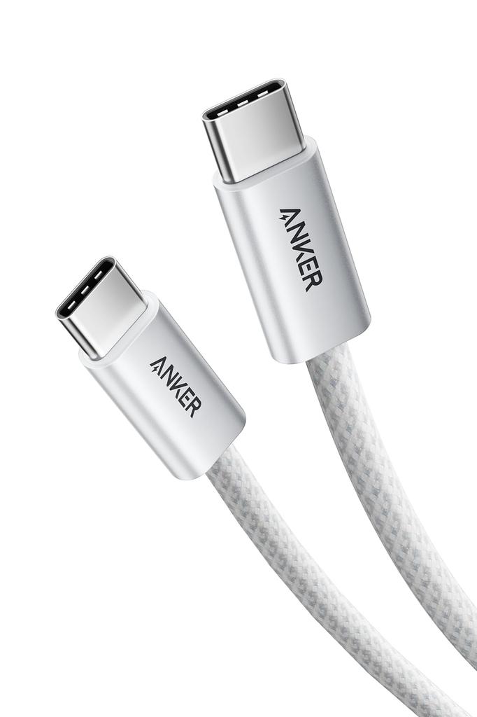Anker Zolo to Cable White Compatible with iPhone iPad MacBook and various other USB-C USB-C (240W, High-Durability Nylon) 1.8m - 17/16/15, Galaxy,