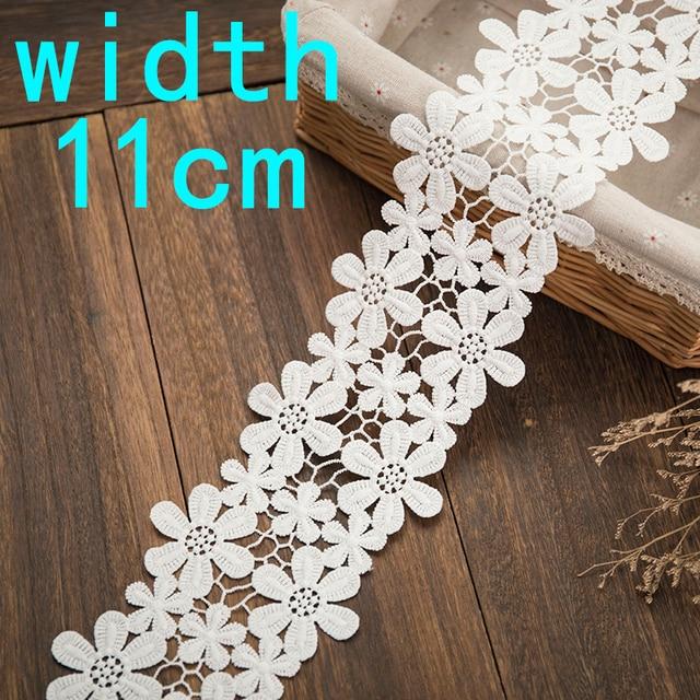 Lace Ribbon Black 2yards White Water Soluble Sewing Accessories 12cm Wide Hollow Flower Embroidery Fabric Needlework Diy Crafts