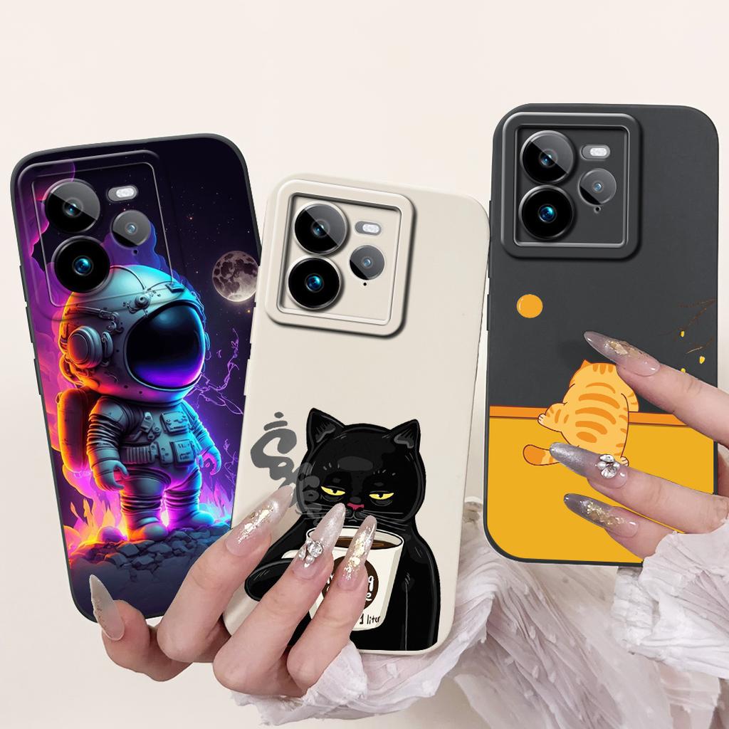 Чехол для Realme C75 RMX3941 Милый Кот Динозавр Мультяшная Обложка Мягкий ТПУ Чехол для Телефона Для Realme C71 C 75 RealmeC75 X C75X Fundas Сумки