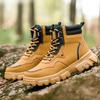 Новые модные защитные рабочие ботинки, высокие водонепроницаемые защитные кожаные ботинки, противоударные и противопрокольные промышленные ботинки