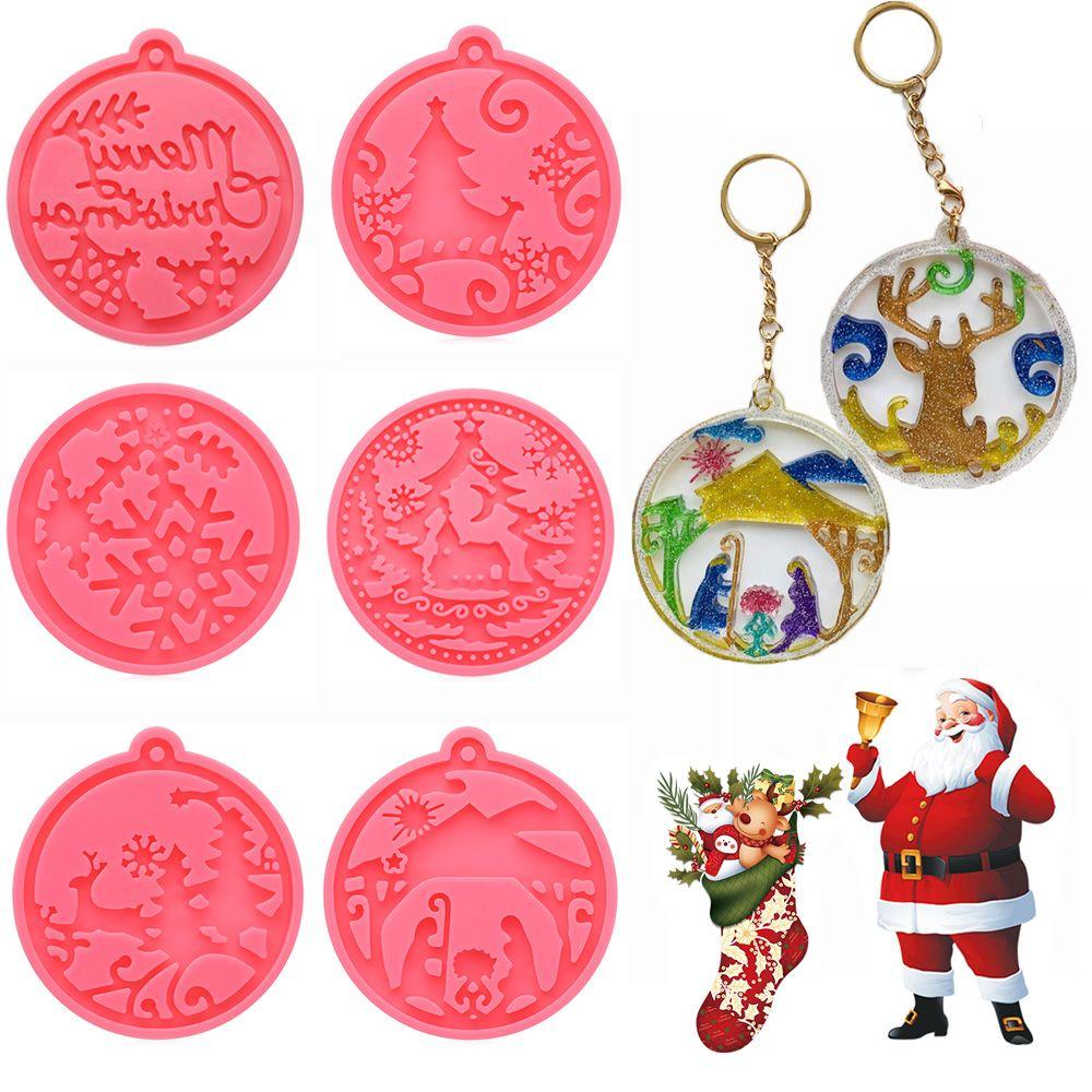 Cake Tools Candy Chocolate Christmas Ball Mold Jewelry Making Tool Silicone Moulds Keychain Molds