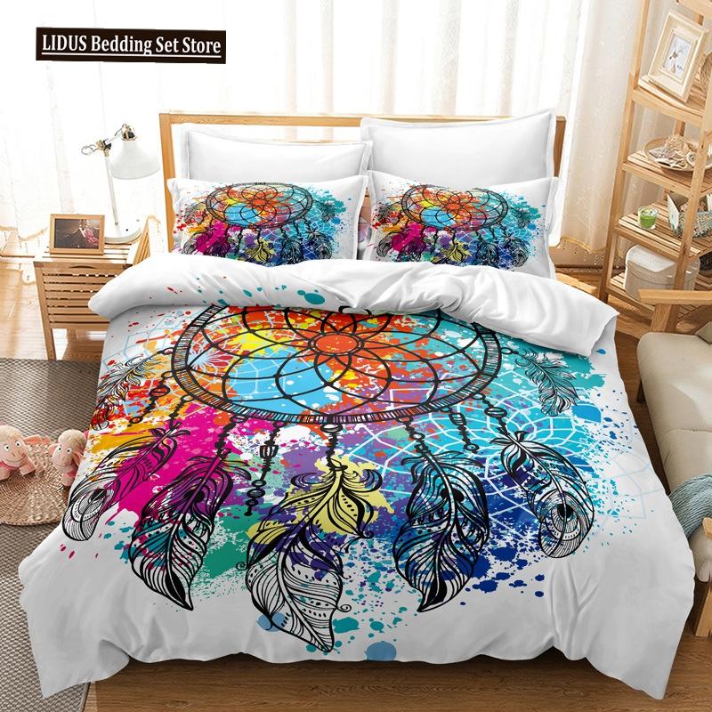 Комплект пододеяльника Ловец снов размера кинг, квин, племенной, экзотический, цветочный, богемный стиль, полиэстеровый комплект постельного белья для детей, девочек, мальчиков, подростков
