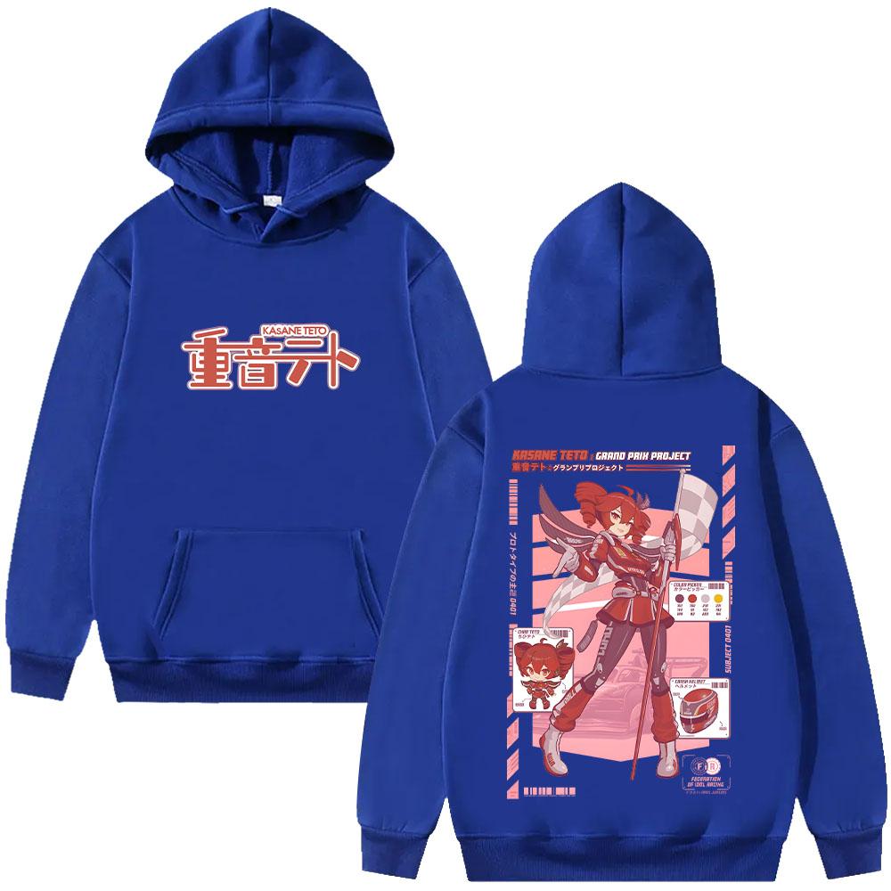 Virtual Idol Teto Racer Sweatshirts Fashion Kasane Teto Hip Hop Hoodies Long Sleeve Streetwear Unisex Casual Pullover