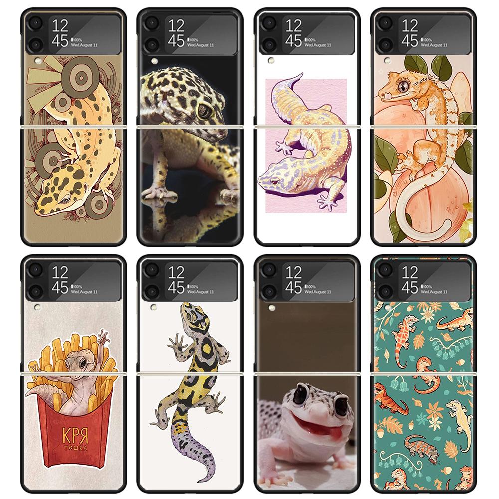 Lizards Geckos Case For Samsung Galaxy Z Flip 7 6 5 4 3 z Flip7 Flip6 Flip5 Flip4 5G Phone Cover Flip3 Folding Coque
