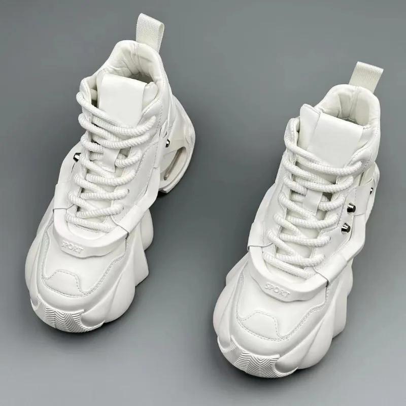 2025 New Autumn Trend Men Boots Comfortable Height Increasing LaceUp Casual Shoes Black High Top Fashion Boots Chaussure Homme