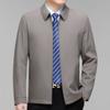 High-end Mulberry Silk Jacket Men's Spring and Autumn Middle-aged Men's Tops Casual Jackets Large Size Middle-aged Dad Tops