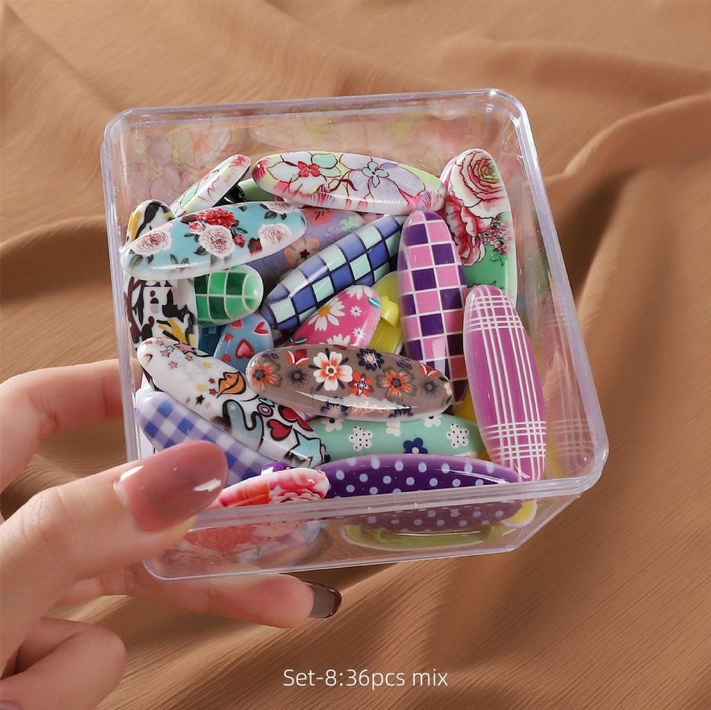 Набор из 36 акриловых булавок и зажимов для шарфа - Печатные и однотонные цвета