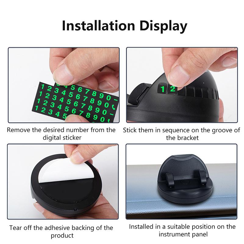 Держатель телефона на приборную панель автомобиля, временная парковка, номерной знак автомобиля, держатель телефона, вращающийся на 360 градусов, липкая противоскользящая накладка, автомобильный держатель для сотового телефона